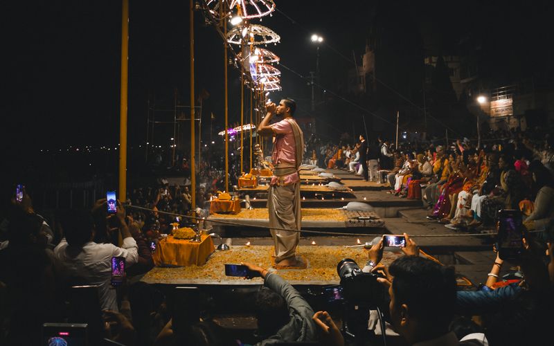 Pandit performing pooja